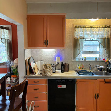 Vibrant and Colorful Kitchen with Custom Cabinetry and Calacatta Duolina Quartz