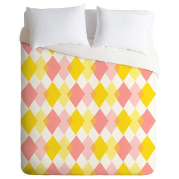 Deny Designs Hello Twiggs Yellow Party Duvet Cover - Lightweight