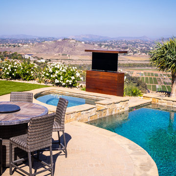 Cumaru & Ipe Outdoor TV lift cabinet furniture to watch TV by pool