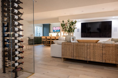 Example of a huge minimalist basement design in Kansas City