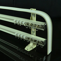 CHR8124 Ivory Triple Curtain Tracks with Valance Track Wall Mount Curtain Rails - Window Treatment Accessories