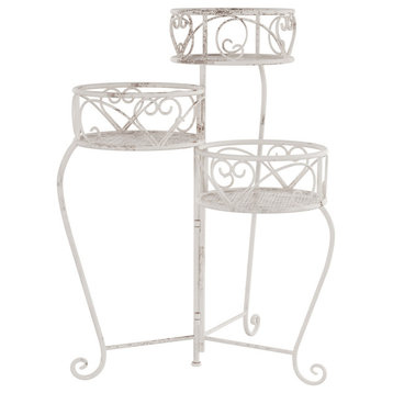 3-Tier Indoor or Outdoor Folding Wrought Iron Plant Stand