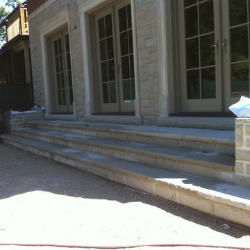 Stone Backyard Shed & Steps