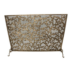 Light Burnished Gold Acanthus Leaf Fire Screen by Dr Livingstone I Presume