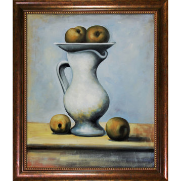 La Pastiche Still Life with Pitcher and Apples with Verona Cafe Frame, 24" x 28"