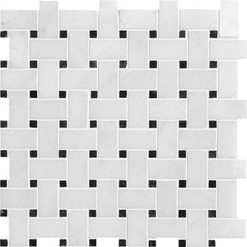 Calacatta T Polished 12×12 Basket Weave Marble Mosaics