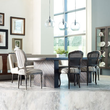 Suki Rustic Black Double Pedestal Dining Table