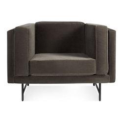 Blu Dot Bank Mink Velvet Lounge Chair - Outdoor Chaise Lounges