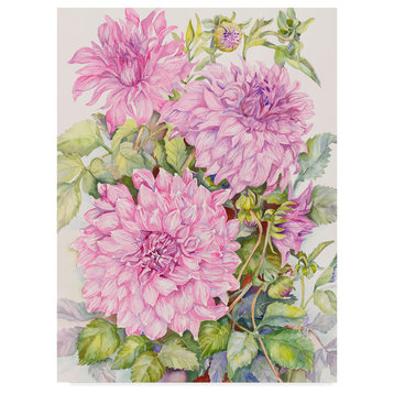 Joanne Porter 'Lavender Dahlias' Canvas Art, 24"x18"