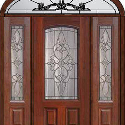 Prehung Side lights-Transom Door 80 Fiberglass Courtlandt Arch Lite - Front Doors