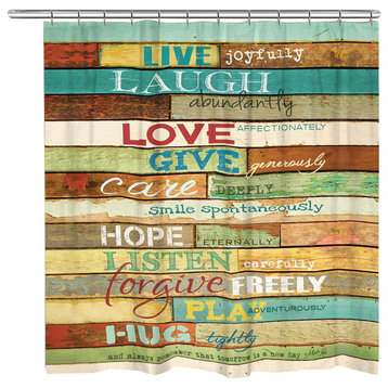 Laural Home Live Laugh Love Shower Curtain