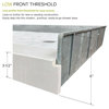 Transolid 60x32 PreTiled Shower Base, Right Drain, Off-White Hexagon