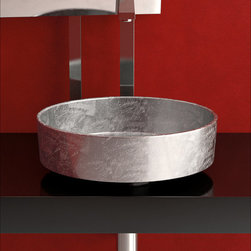 Pert Rho Lux Modern Bathroom Sink | Silver Leaf - Bathroom Sinks