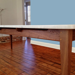 Walnut & White Marble Dining Table - Products