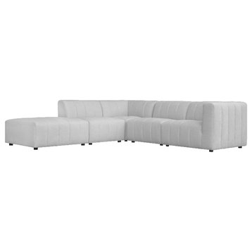 Moe's Home Collection Lyric Dream Fabric Modular Sectional Left in Light Gray