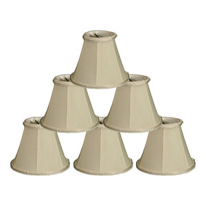 6 Pack Linen Eggshell Royal Designs CS-987-5LNEG-6 Hardback Empire Chandelier Lampshade 3 x 5 x 4.5