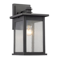 Tristan 1-Light Outdoor Wall Sconce 14" High, Textured Black