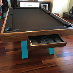 Mantis Pool in Walnut/Turquoise - Game Tables