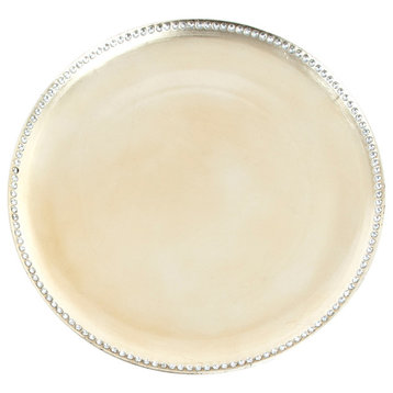 Studded Design Charger Plate, Set of 4, Platinum