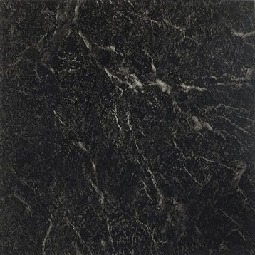 Black Marble Vinyl Floor Tiles 20 Pcs Self Adhesive Flooring -Actual 12'' x 12'