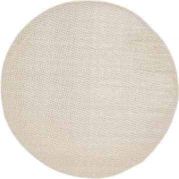 Solid/Striped Wingate 5' Round Creme Area Rug
