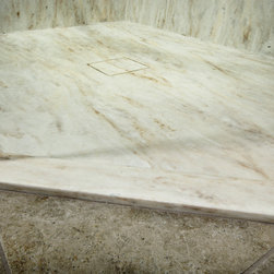 Corian Seamless Custom Shower Pan with Hidden Drain and Low Curb Using the Color - Shower Pans And Bases