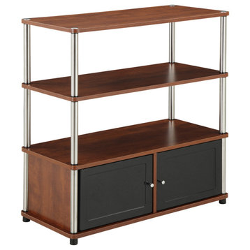 Designs2Go Highboy Tv Stand With Storage Cabinets And Shelves