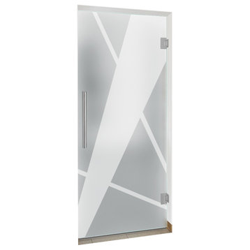 Swing Glass Door With Design, Full-Private, 36"x80", 3/8" 10(mm)