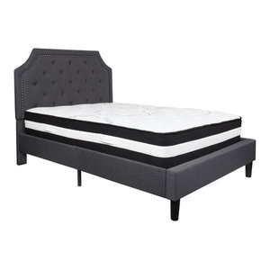 Flash Furniture Riverdale Queen Size Tufted Upholstered Platform Bed In Beige Fabric