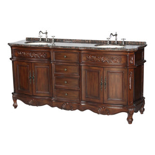 72-Inch Antique Style Double Sink Bathroom Vanity Model 2003-BN ...
