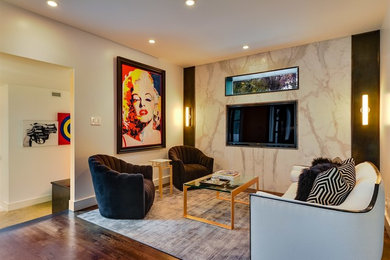 Inspiration for a modern living room remodel in Austin