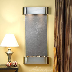 Cascade Springs Indoor Fountain with Stainless Steel and Black Featherstone - Indoor Fountains