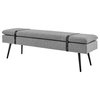 New Pacific Direct Zuney 18" Fabric MDF and Painted Steel Bench in Gray