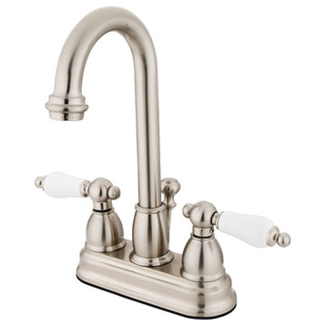 Kingston Brass 4" Centerset Bathroom Faucet, Brushed Nickel