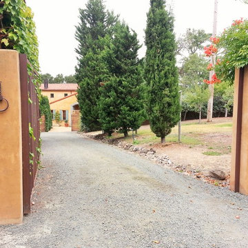 Masonry Stucco Entry Columns and Gate