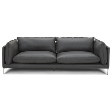 Silvana, Modern Gray Full Leather Sofa
