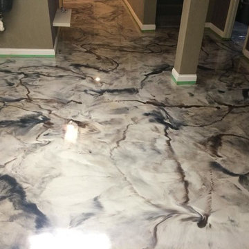 NE Minneapolis Basement Charcoal Pearl "Marble" Reflector Floor