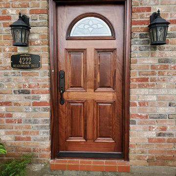 Wood Doors with Decorative Glass