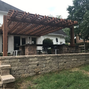 Winston-Salem, NC New Raised Patio, Outdoor Kitchen w/Pergola and Party Bar Area