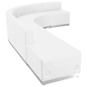 Hercules Alon Series Melrose White Leather Reception Configuration, 5-Piece Set