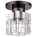 Livex Lighting Inc. - 1 Light Black Chrome Crystal Semi-Flush - Clear faceted crystal makes an elegant appearance in this black chrome semi-flush. The Rotterdam is small and attractive, and will make a dazzling impression.