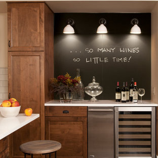 Inspiration for a medium sized classic look-out basement in Seattle with concrete flooring.