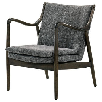 Furniture of America Darsh Wood Cushioned Accent Chair in Gray