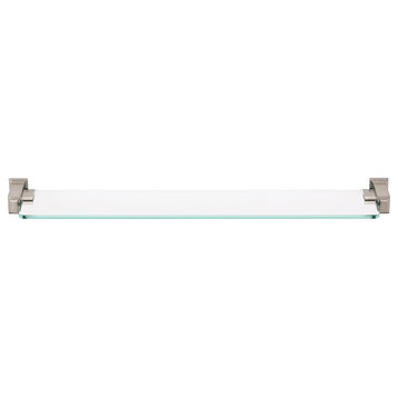 Sutton Place Bath Glass Shelf 24 Inches, Brushed Nickel
