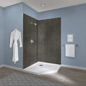 Sterling Oak Portland Cement Corner Shower Kit