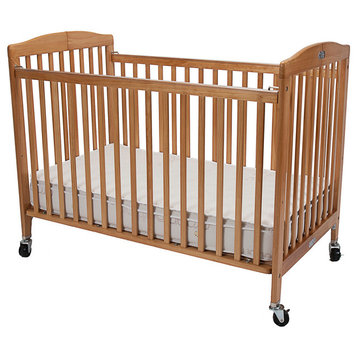 The Full size Wood Folding Crib, Cherry, Natural