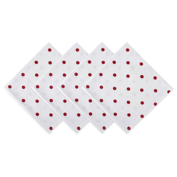 DII Polka Dot Napkin, Set of 4 White/Red