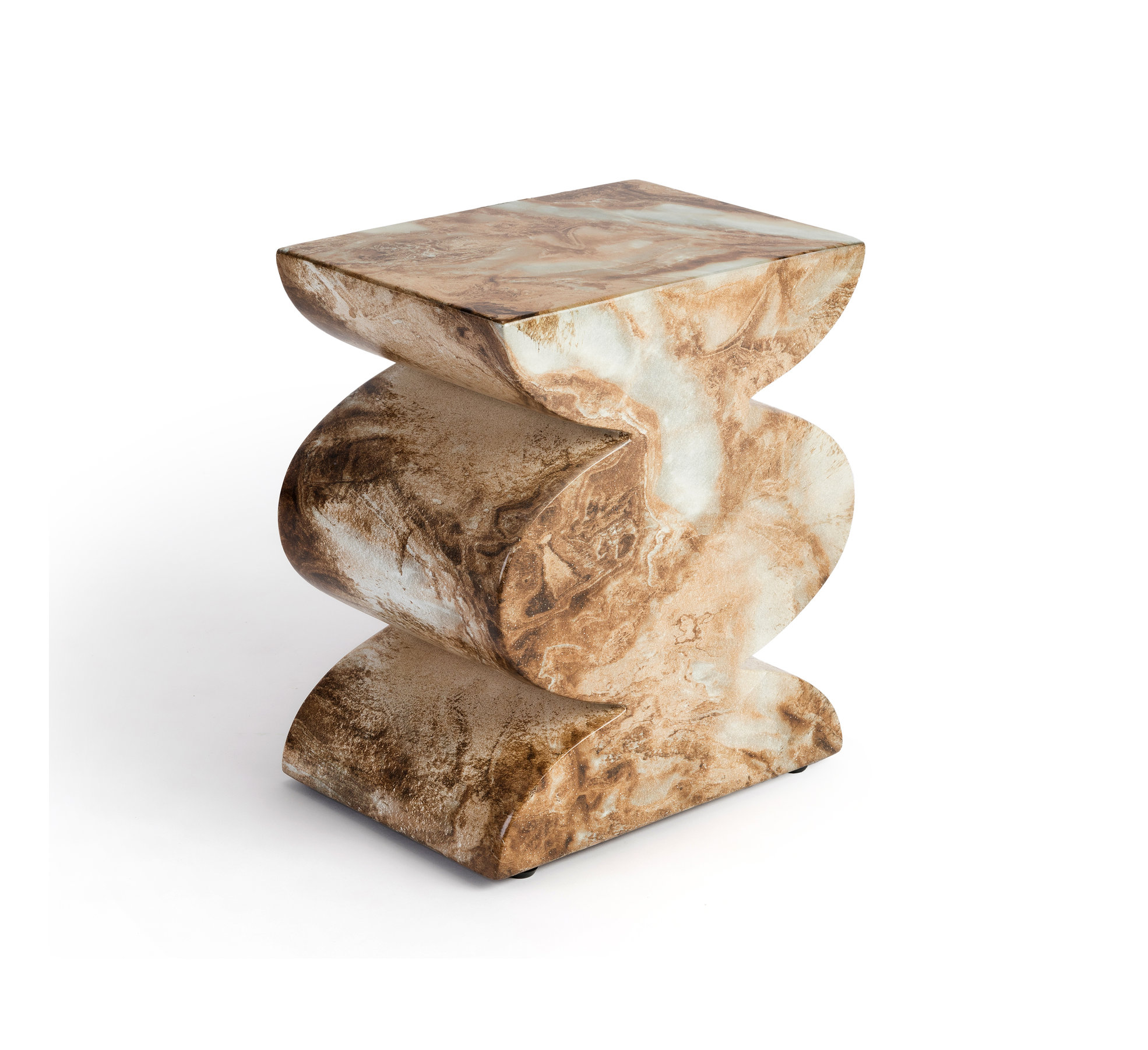 Studio London Trudi Faux Marble Effect Stool and End Table for Modern Home