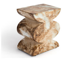 Studio London Trudi Faux Marble Effect Stool and End Table for Modern Home