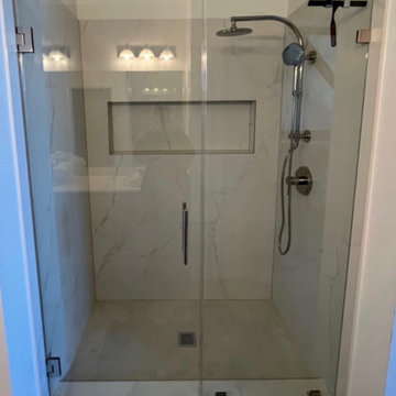 Marble-Inspired Walk-In Shower in San Jose